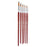 6pcs Assorted Size Artist Painting Round Tip Nylon Brushes-Dark Red