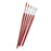 6pcs Assorted Size Artist Painting Round Tip Nylon Brushes-Dark Red