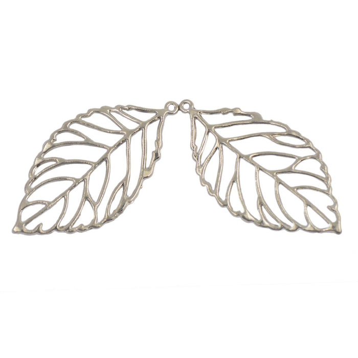 10pcs Silver Plated Alloy Hollow Tree Leaf Jewelry Making Charms Pendant