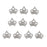 Crofta 10 Silver Rhinestone Crown Bling Kits Craft Embellishments Scrapbook Buttons