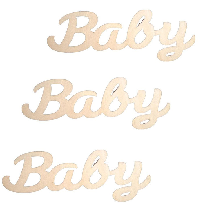 10 Wooden MDF Plain Baby Sign 90mm x 60mm