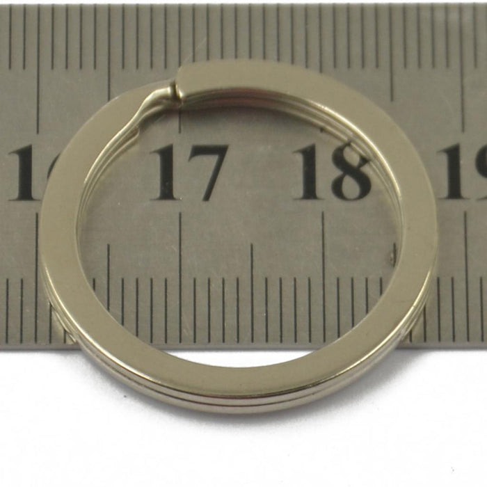 Wholesale Lot 12pcs Split Flat Key Rings Diameter 28mm Silver