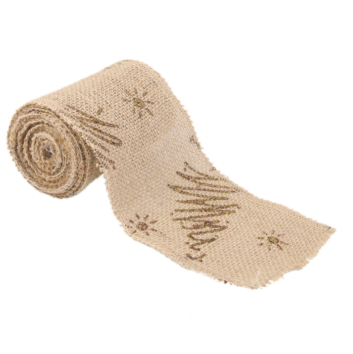 3M Hessian Burlap Wire Edge Ribbon for Christmas Craft Decor 9.5cm