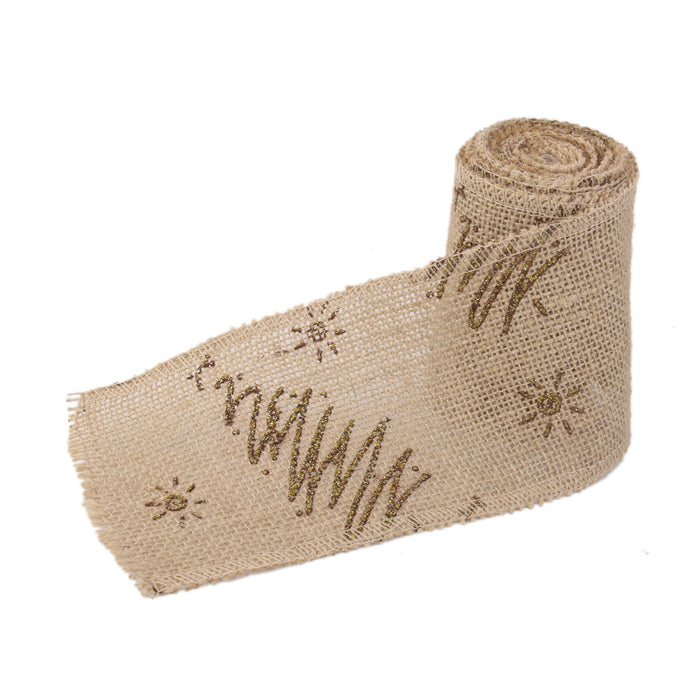 3M Hessian Burlap Wire Edge Ribbon for Christmas Craft Decor 9.5cm