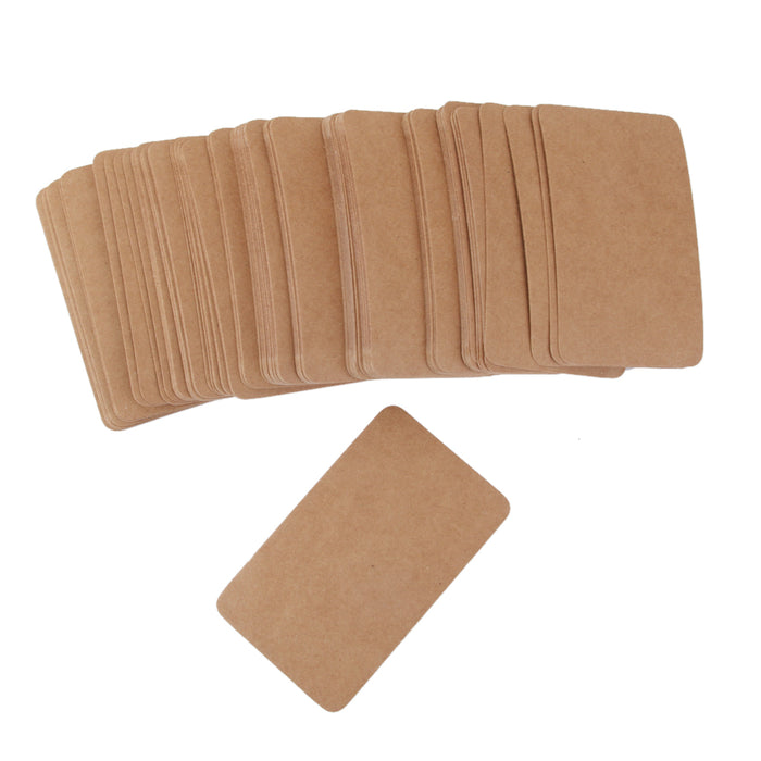 100pcs Kraft Label Paper Tag Blank Luggage Card Hand Draw Label Gift Brown