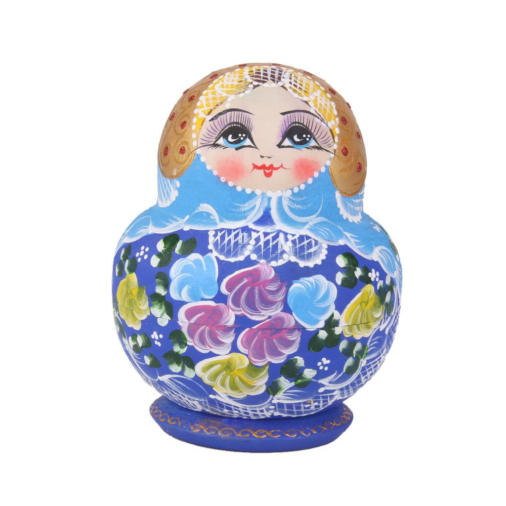 Crofta 10pcs Wooden Russian Nesting Babushka Matryoshka Dolls Set Hand Painted 15cm