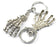 1pcs Round Silver Split Key Ring Key Holder w. Punk Skull Skull Hand Pendent