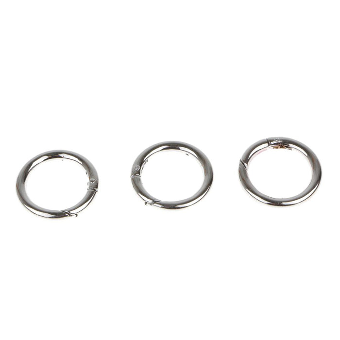 3pcs Silver Plated Alloy Round Spring Snap Hooks Clip 35mm