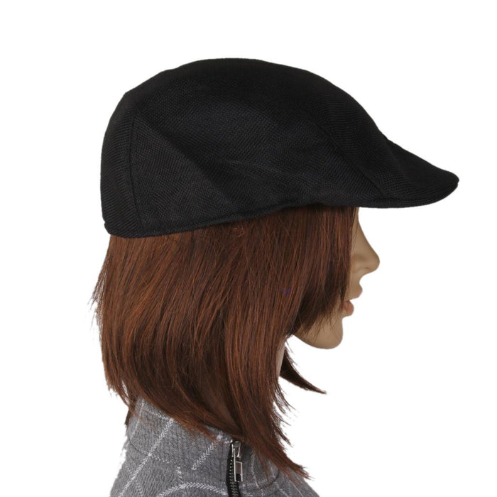 Winter Peaked Cap Flat Hat Beret Hat Cabbie Newsboy Golf Cap Black