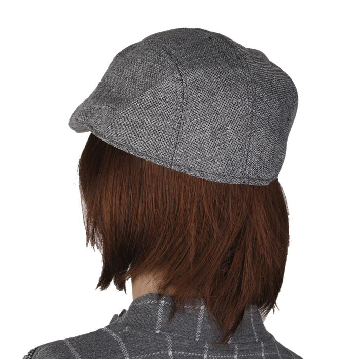 Crofta Winter Peaked Cap Flat Hat Beret Hat Cabbie Newsboy Golf Cap Grey