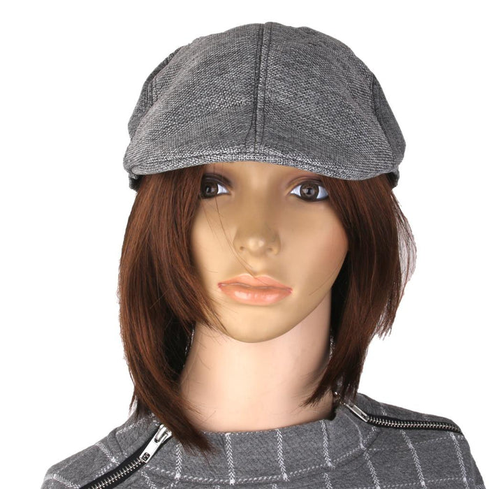 Crofta Winter Peaked Cap Flat Hat Beret Hat Cabbie Newsboy Golf Cap Grey