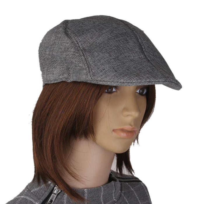 Crofta Winter Peaked Cap Flat Hat Beret Hat Cabbie Newsboy Golf Cap Grey