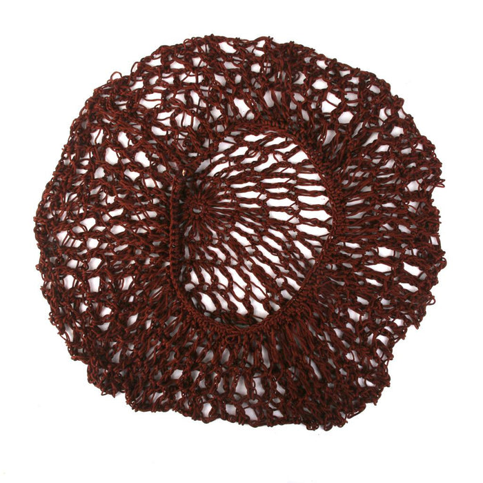 Crofta 1x Women Soft Rayon Snood Hair Net Fashion Crochet Hairnet Cap Brown