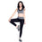 Crofta Women Girls Ladies Fashionable Breathable Comfortable Elastic Yoga Pants Tights Grey Black S