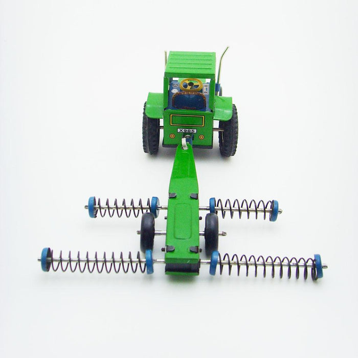 Warrior Tractor with Seeder Metal Tin Toys Collectible