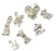 16pcs Alloy Silver Various Bunny Rabbit Shaped Charms Pendants Beads