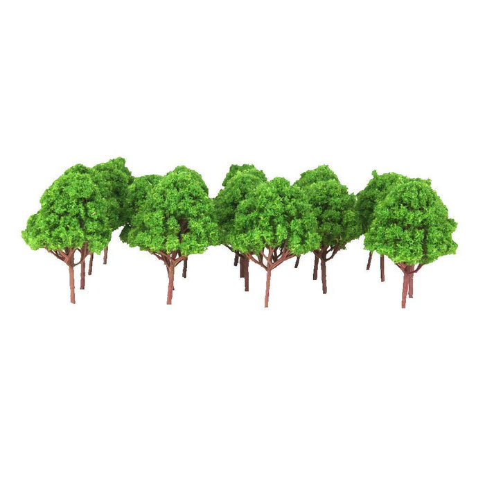 10pcs Train Model Multi Branched Tree Scenery 1/100 Scale Light Green