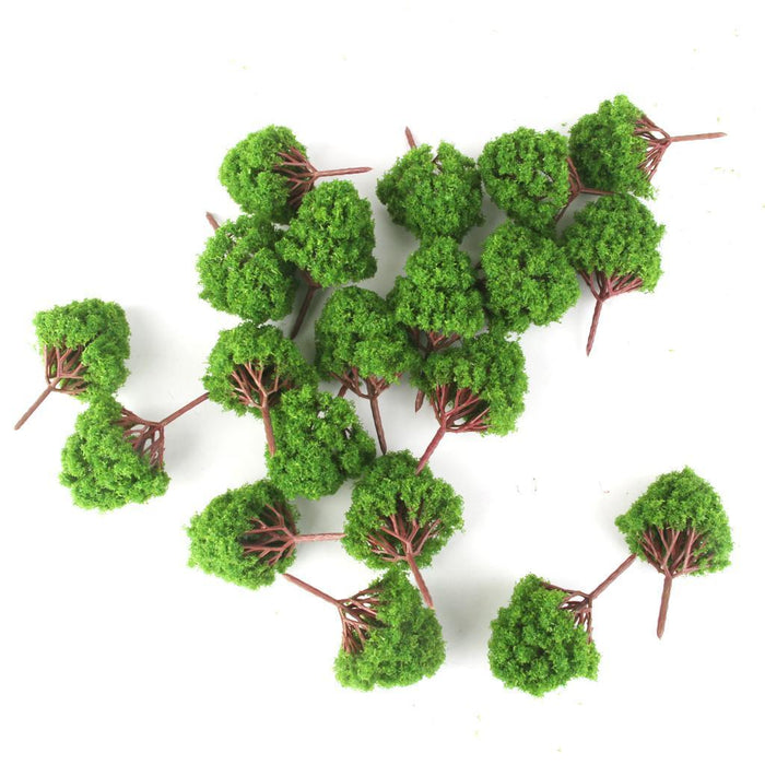 10pcs Train Model Multi Branched Tree Scenery 1/100 Scale Light Green