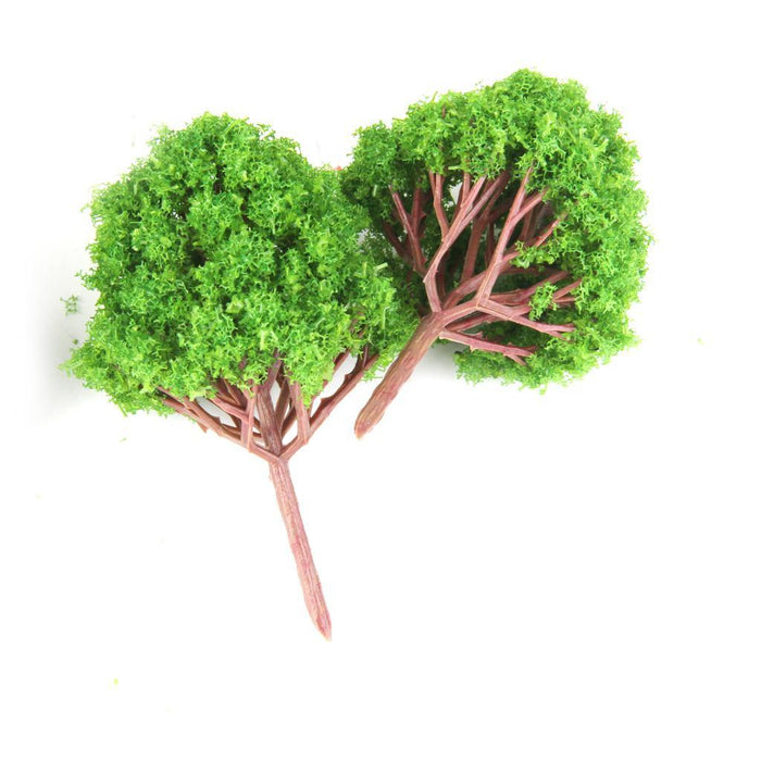 10pcs Train Model Multi Branched Tree Scenery 1/100 Scale Light Green