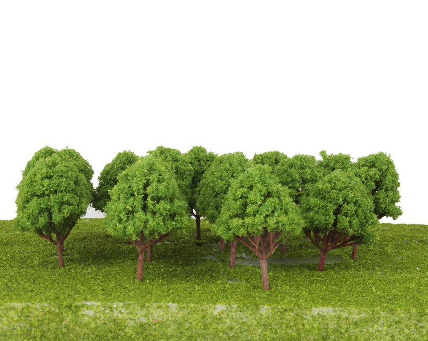 10pcs Train Model Multi Branched Tree Scenery 1/100 Scale Light Green