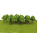 10pcs Train Model Multi Branched Tree Scenery 1/100 Scale Light Green