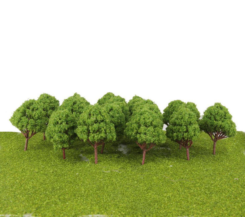 10pcs Train Model Multi Branched Tree Scenery 1/100 Scale Light Green