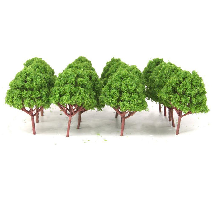 10pcs Train Model Multi Branched Tree Scenery 1/100 Scale Light Green