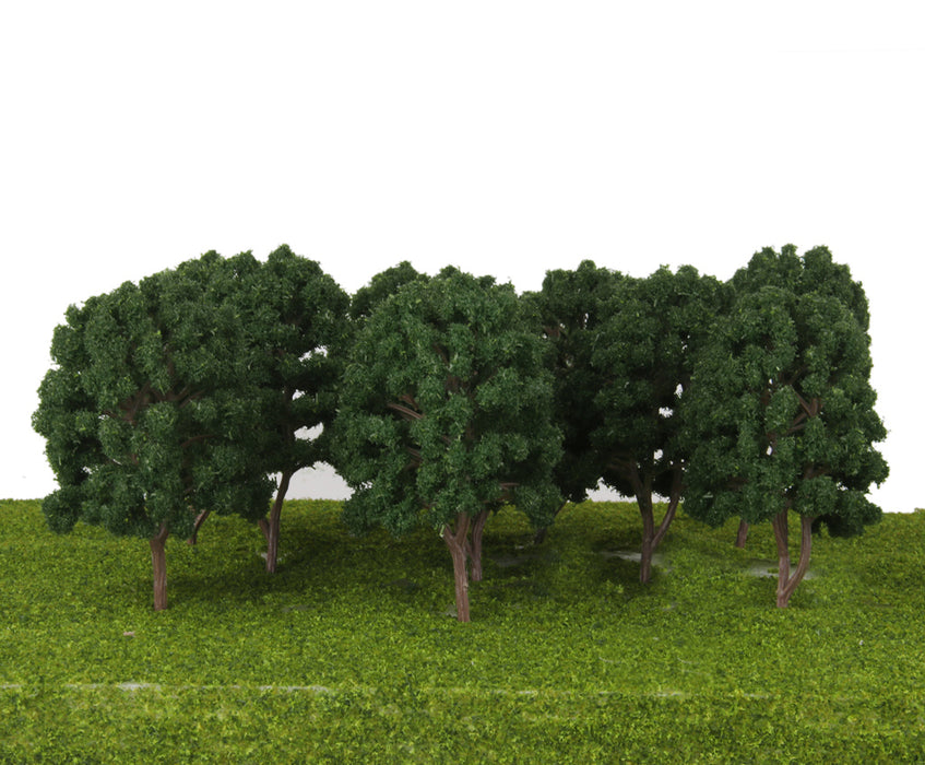 10pcs Street Train Model Trees Scenery 1/100 Scale Dark Green