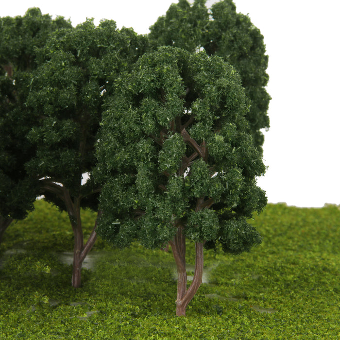 10pcs Street Train Model Trees Scenery 1/100 Scale Dark Green