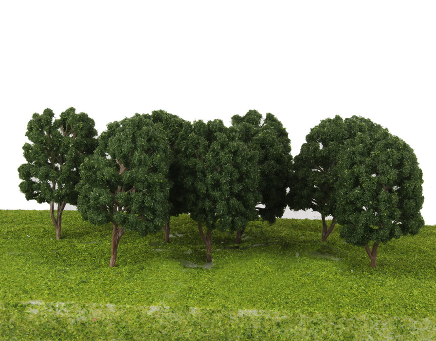 10pcs Street Train Model Trees Scenery 1/100 Scale Dark Green