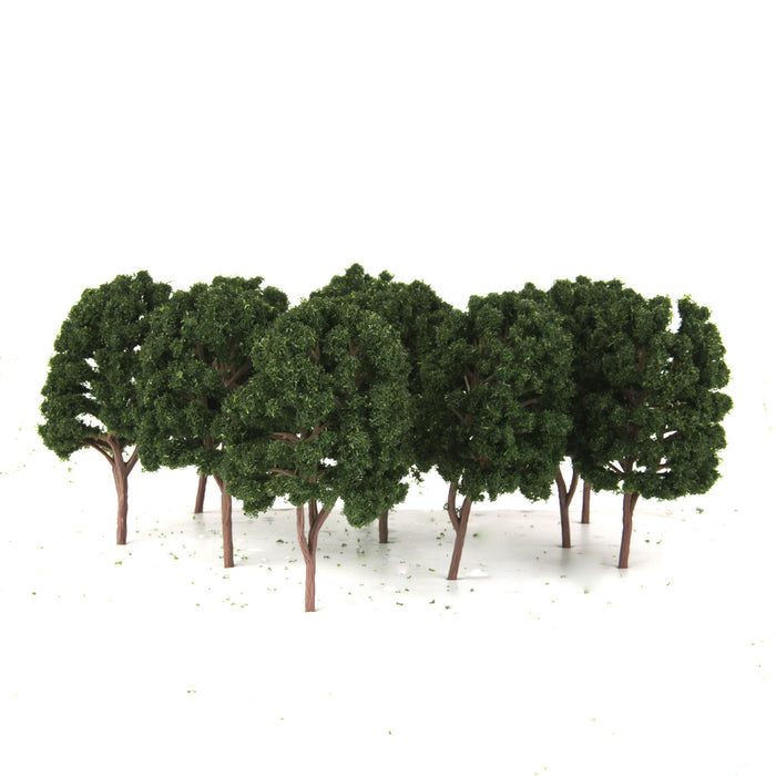 10pcs Street Train Model Trees Scenery 1/100 Scale Dark Green