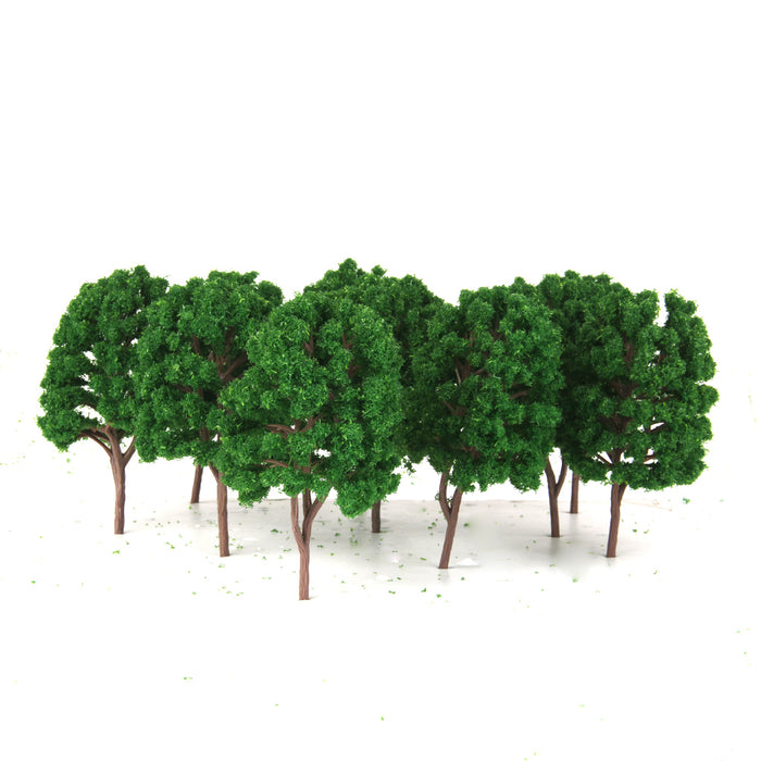 10pcs Street Train Model Trees Scenery 1/100 Scale Green