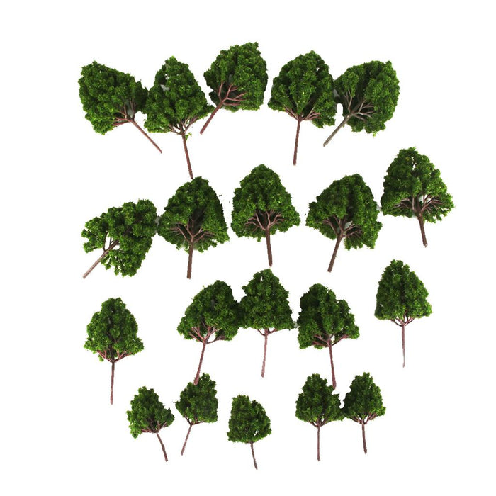 20pcs Mix Plastic Model Trees Train Railroad Scenery Dark Green HO N Z Scale