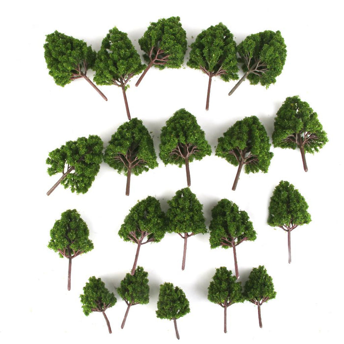 20pcs Mix Plastic Model Trees Train Railroad Scenery Dark Green HO N Z Scale