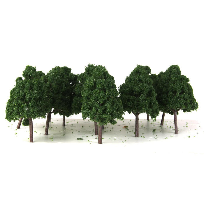 25 Dark Green Model Trees N Scale Train Layout Wargame Scenery Diorama 1:150