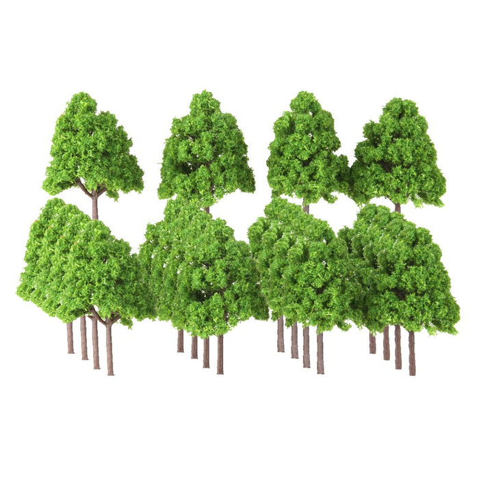 25Pcs Model Cypress Tress Train Railroad Scenery 1:150 Light Green