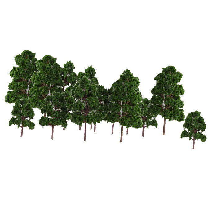 20pcs Mix Size Model Trees Deep Green For N HO Scale Layout Diorama Scenery