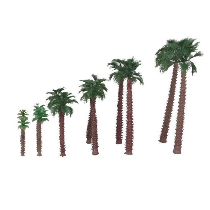 12pcs Scale 1:50 Model Train Rain Coco Palm Tree Landscape Scenery Layout