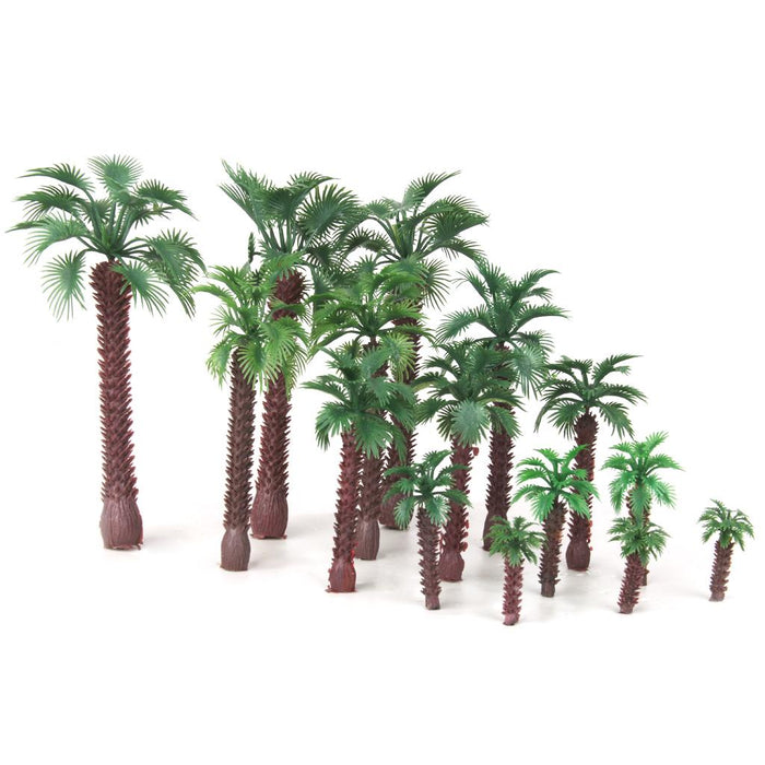 15pcs Mix Size Layout Model Train Palm Trees Scale HO O N Z Layout Scenery