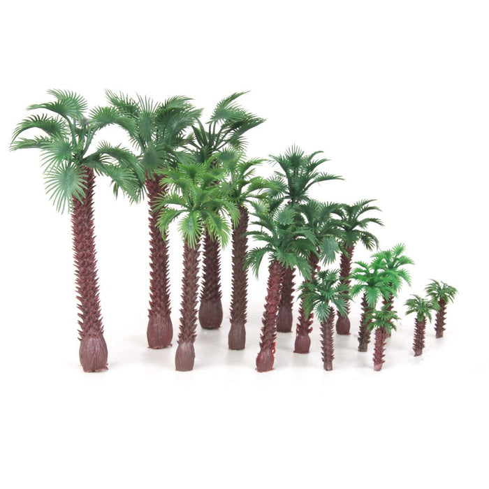 15pcs Mix Size Layout Model Train Palm Trees Scale HO O N Z Layout Scenery