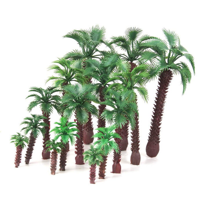 15pcs Mix Size Layout Model Train Palm Trees Scale HO O N Z Layout Scenery