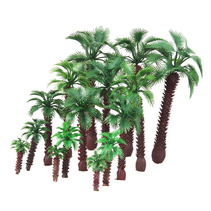 15pcs Mix Size Layout Model Train Palm Trees Scale HO O N Z Layout Scenery