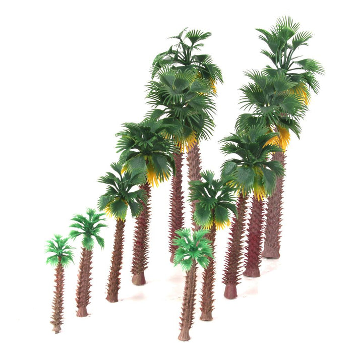 12pcs Layout Model Train Palm Trees Rain Forest Scale 1:45-1:150 6-20CM