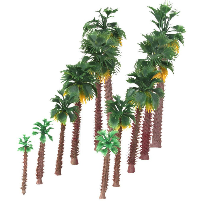 12pcs Layout Model Train Palm Trees Rain Forest Scale 1:45-1:150 6-20CM