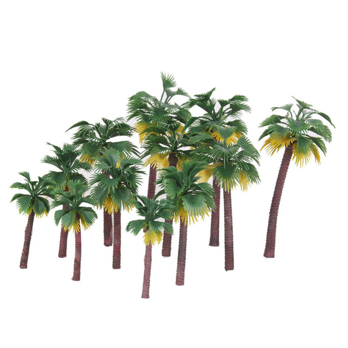 12pcs Layout Model Train Palm Trees Rain Forest Scale 1:65-1:150