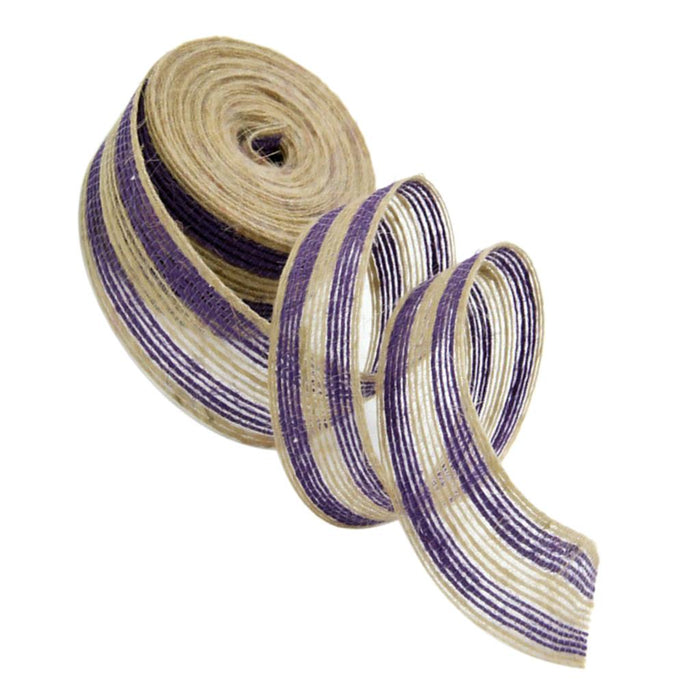 Crofta 10M Natural Jute Hessian Burlap Ribbon Rustic Home Wedding Party Decoration Scrapbooking Craft Project DIY Purple