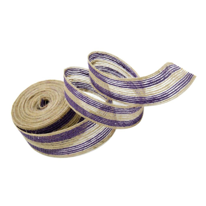 Crofta 10M Natural Jute Hessian Burlap Ribbon Rustic Home Wedding Party Decoration Scrapbooking Craft Project DIY Purple