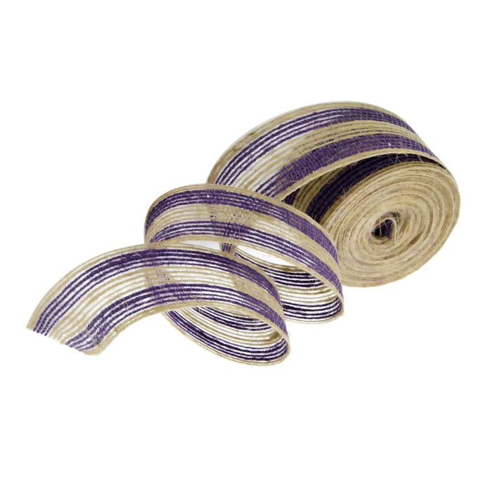 Crofta 10M Natural Jute Hessian Burlap Ribbon Rustic Home Wedding Party Decoration Scrapbooking Craft Project DIY Purple