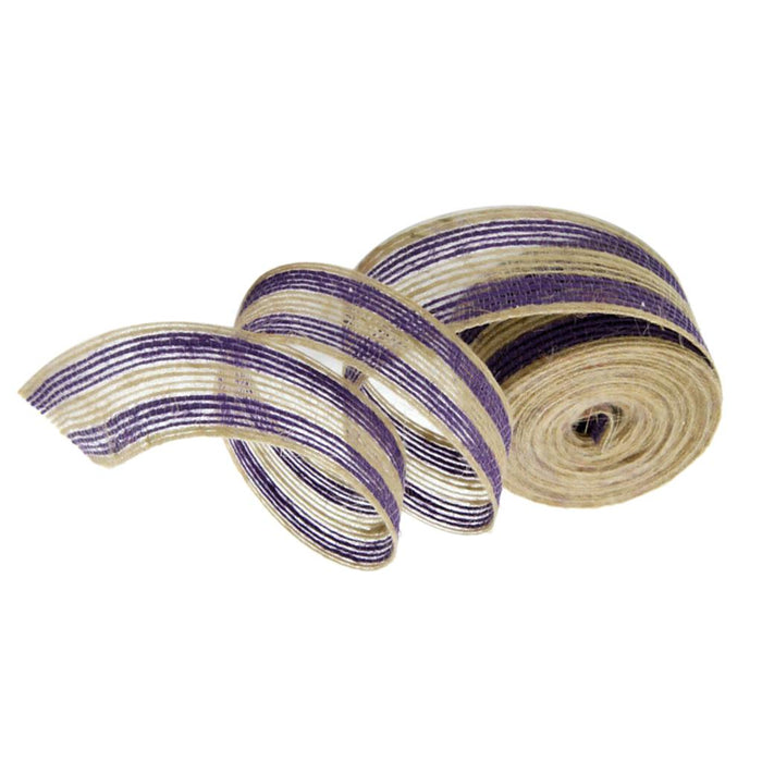 Crofta 10M Natural Jute Hessian Burlap Ribbon Rustic Home Wedding Party Decoration Scrapbooking Craft Project DIY Purple