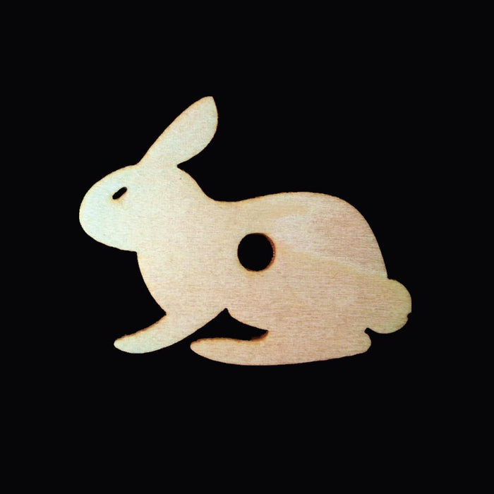 20pcs Wooden Rabbit Shape with Holes Art Embelishment